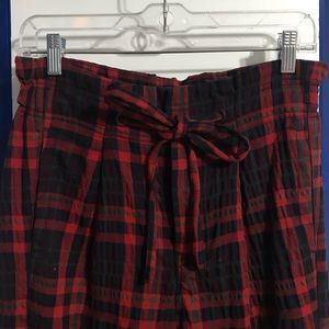 Free People plaid paperbag pant